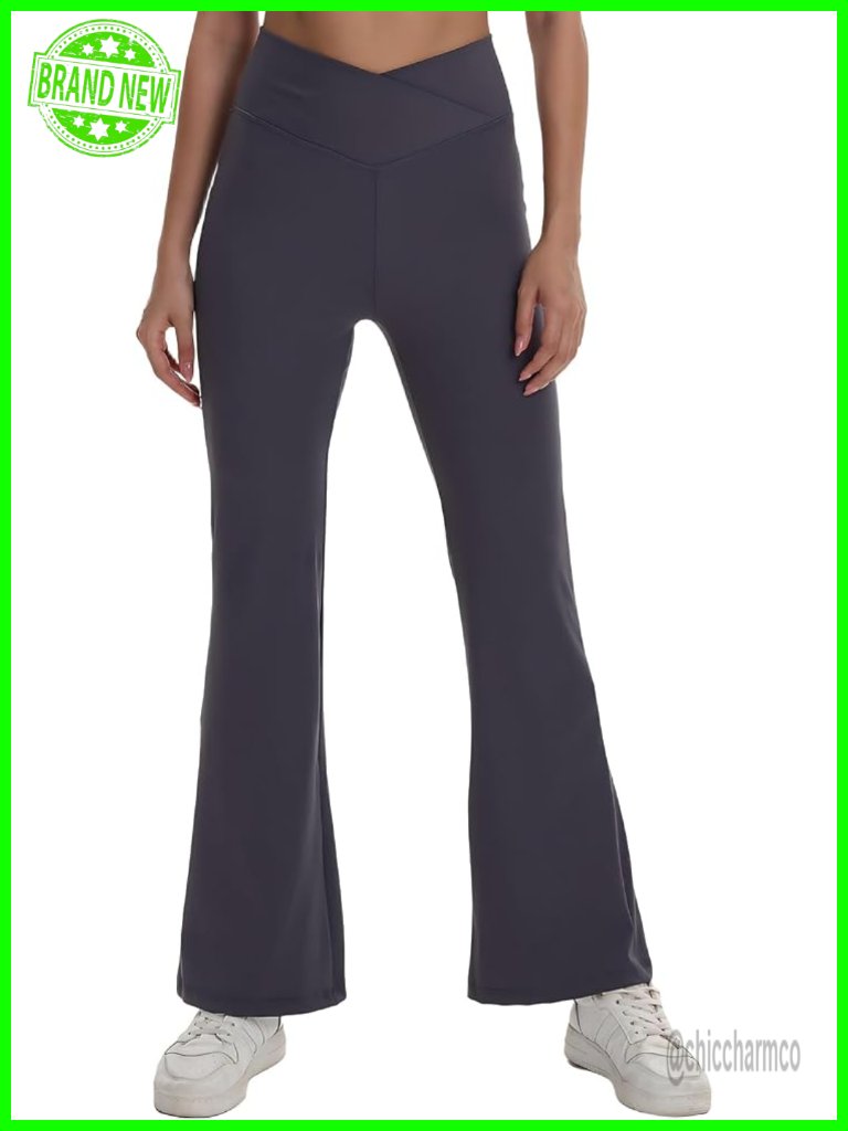 V-Cross High Waist Flare Bootcut Yoga Leggings Tummy Control Workout Pants